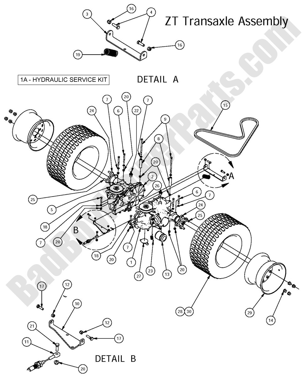 1424 - Bad Boy Mower Parts Lookup > 2016 > ZT Elite > Transaxle Assembly